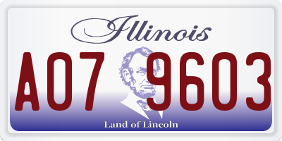 IL license plate A079603