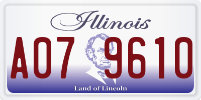 IL license plate A079610