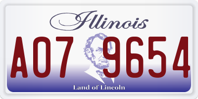 IL license plate A079654