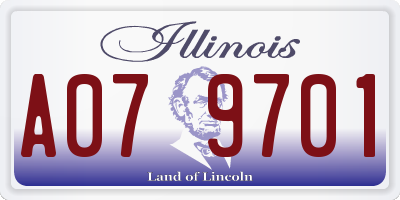 IL license plate A079701