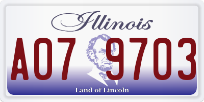 IL license plate A079703