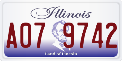 IL license plate A079742