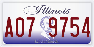 IL license plate A079754
