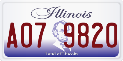 IL license plate A079820