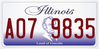 IL license plate A079835