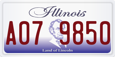IL license plate A079850