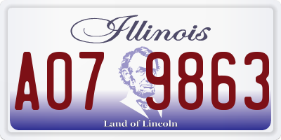 IL license plate A079863