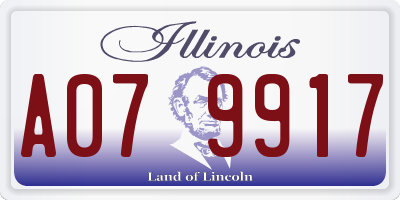 IL license plate A079917