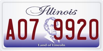 IL license plate A079920