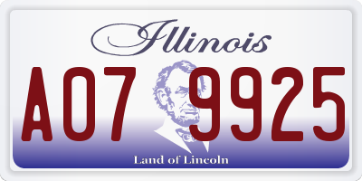 IL license plate A079925