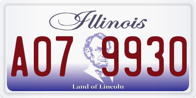 IL license plate A079930