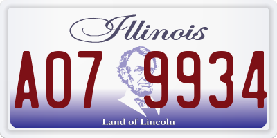 IL license plate A079934