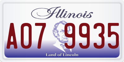 IL license plate A079935