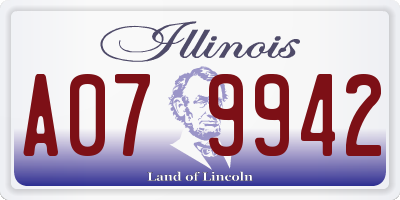 IL license plate A079942