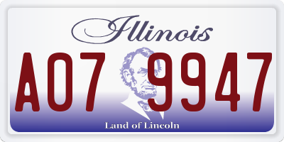 IL license plate A079947