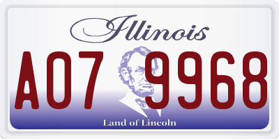 IL license plate A079968