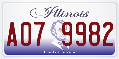 IL license plate A079982