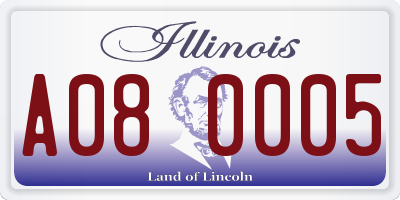 IL license plate A080005