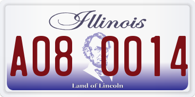 IL license plate A080014