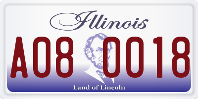 IL license plate A080018