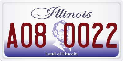 IL license plate A080022