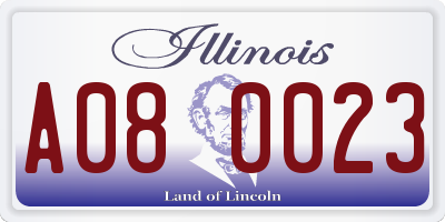 IL license plate A080023