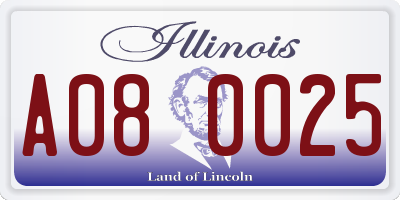 IL license plate A080025