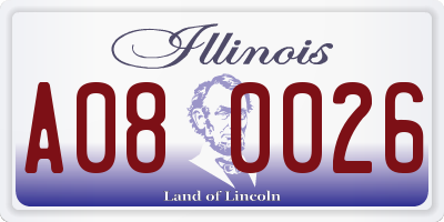 IL license plate A080026