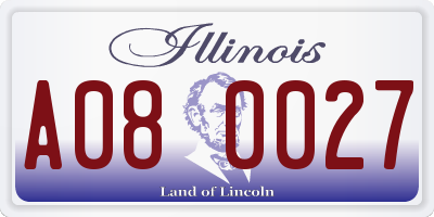 IL license plate A080027