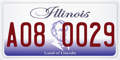 IL license plate A080029
