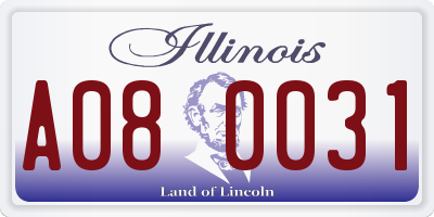 IL license plate A080031