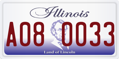 IL license plate A080033