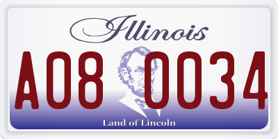 IL license plate A080034
