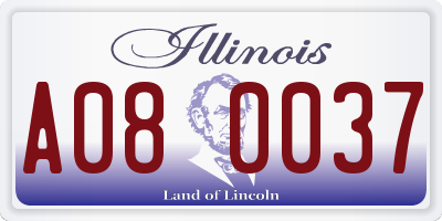 IL license plate A080037