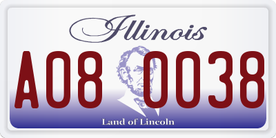IL license plate A080038