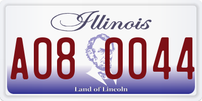IL license plate A080044