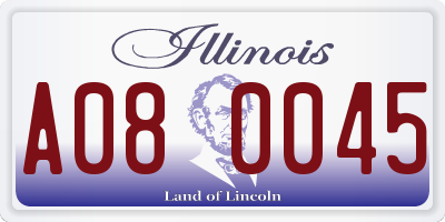 IL license plate A080045