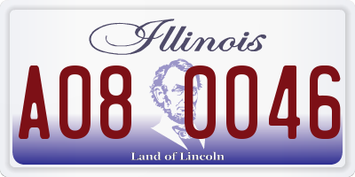 IL license plate A080046