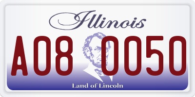 IL license plate A080050