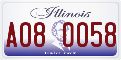 IL license plate A080058