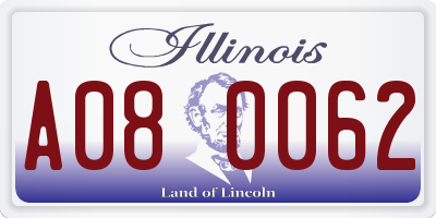 IL license plate A080062