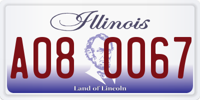 IL license plate A080067