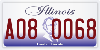 IL license plate A080068