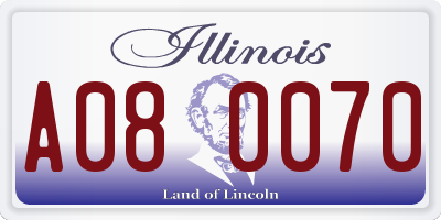 IL license plate A080070