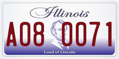 IL license plate A080071