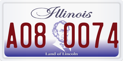 IL license plate A080074