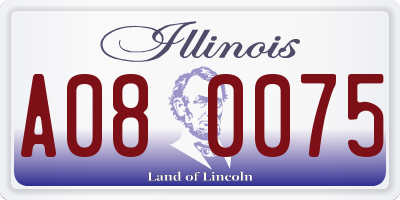 IL license plate A080075