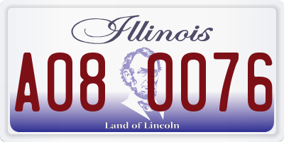 IL license plate A080076
