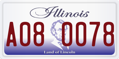 IL license plate A080078