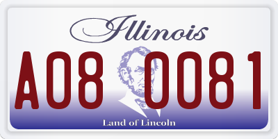 IL license plate A080081